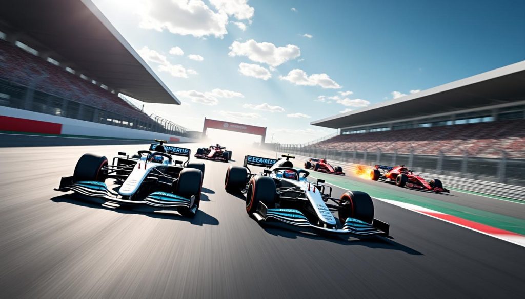 revivez la double victoire impressionnante des mercedes face à une pression intense des ferrari, marquée par l'abandon dramatique de hadjar en course de f1.