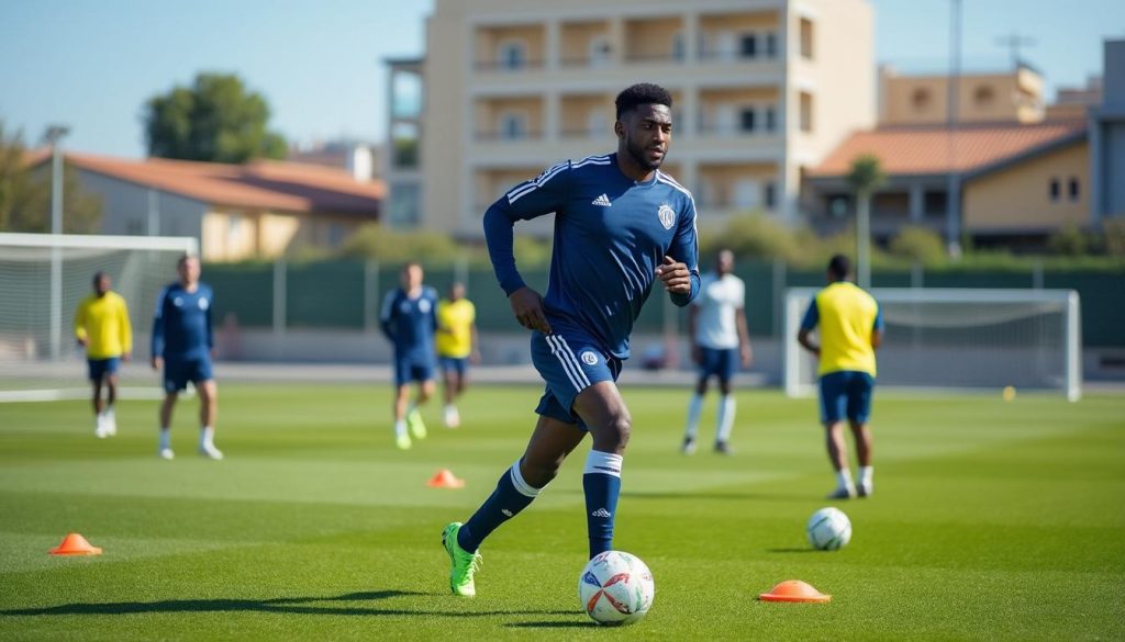 angers sco accueille le retour de harouna à l'entraînement collectif, tandis que deux internationaux restent absents, impactant la préparation de l'équipe.