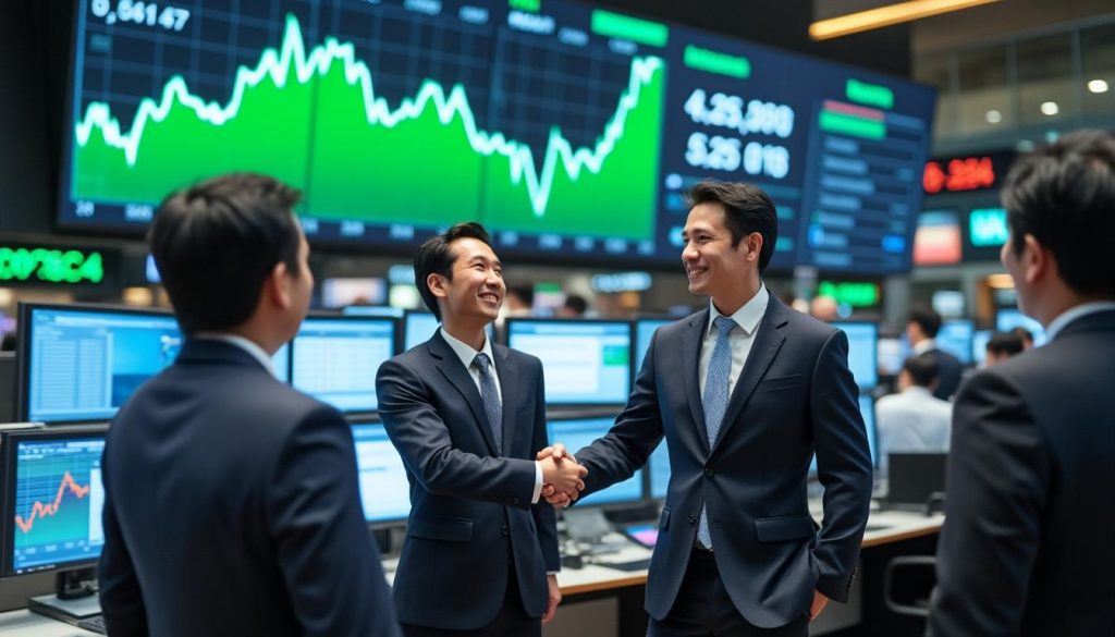 le nikkei atteint un nouveau sommet en enregistrant sa 11ème séance consécutive de hausse, avec un bond de 2,44% à 59 518 points, témoignant d'une dynamique haussière forte sur les marchés japonais.