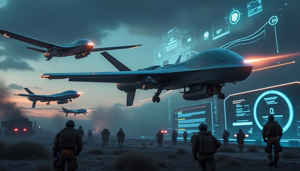 découvrez comment les drones pilotés par l'intelligence artificielle transforment les conflits modernes et questionnent l'avenir des guerres sans présence humaine directe.