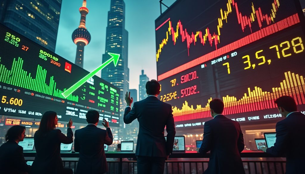 le nikkei et le kospi atteignent des sommets historiques, propulsés par des mouvements marqués sur wall street suite aux décisions surprenantes de la fed.