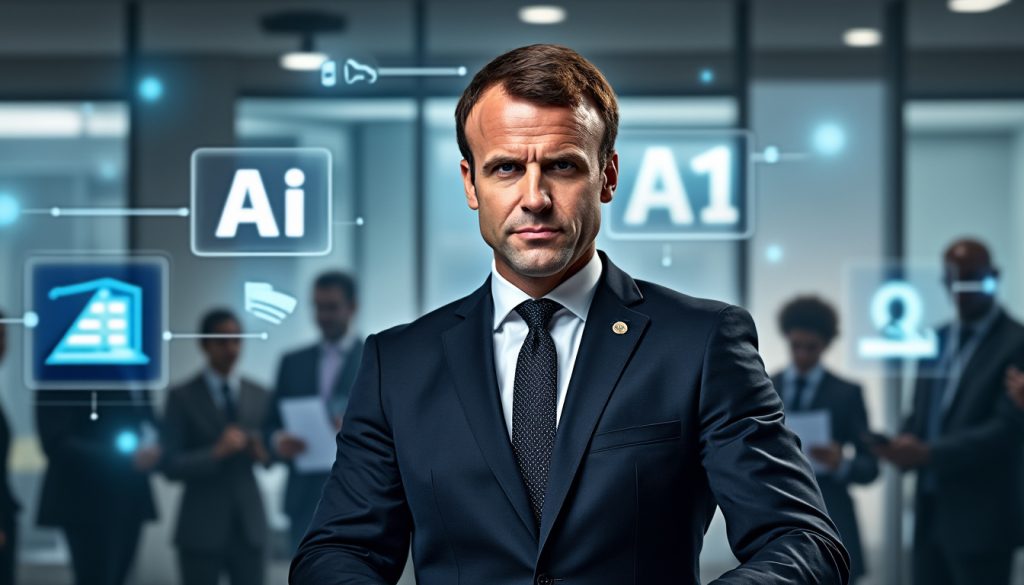 macron ironise sur les contradictions de ceux qui demandent un soutien financier pour l'ia tout en cherchant à taxer les réussites économiques.